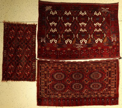 Konvulut aus 3 Lots, Ersari Tchowal um 1900 156x112cm Ehz:5,Ersari um 1920 159x87cm Ehz:3 Igdir Tchowal circa 1880 108x62cm