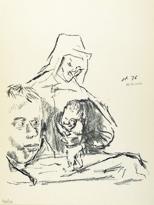 Oskar Kokoschka, 1886-1980, Lithographie, handsigniert, num. 100/10, datiert 76, ca. 63x48cm, u.Gl., R.
