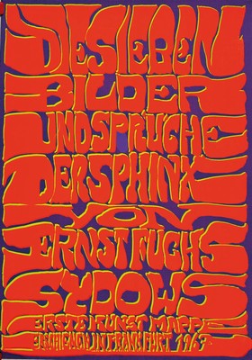 Ernst Fuchs, 1930 Wien-2015, Die sieben Bilder und Sprüche der Sphinx, Mappe mit 7 Farbradierungen von 1967, Ed. Galerie Sydows Frankfurt, ...