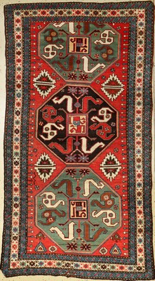 Chondzoresk Kasak antik, Kaukasus, Wolkenband Kasak, um 1890, Wolle auf Wolle, ca. 251 x 135 cm, EHZ: 3