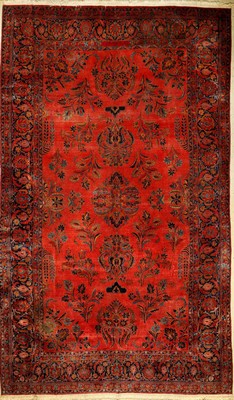 Manchester Mahajar antik, India, um 1900, Korkwolle, ca. 455 x 265 cm, EHZ: 4