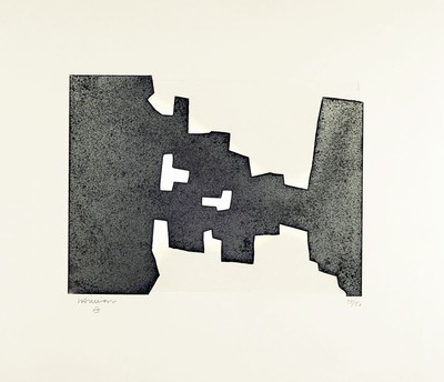 Eduardo Chillida, 1924-2002, Agindu II, Radierung von 1969, handsigniert und num. 38/50, ca. 30x40cm, Blattgr. ca. 75x82cm, u.Gl., R. ca. 82x88cm