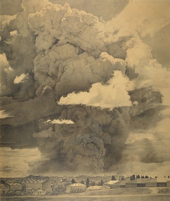 Robert Oréans, geb. 1874 in Karlsruhe, wohl Konstantinopel mit Sultan-Ahmed-Moschee im Hintergrund bei aufziehendem Gewitter, dramatische ...