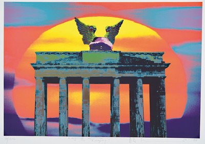 H.A. Schult, geb. 1939, The Trophy, Farboffset, handsigniert, betitelt, num. 130/CCL, Abb. ca. 38x56cm, Blattgr. ca. 58x73 cm, rechts oben ausserhalb ...