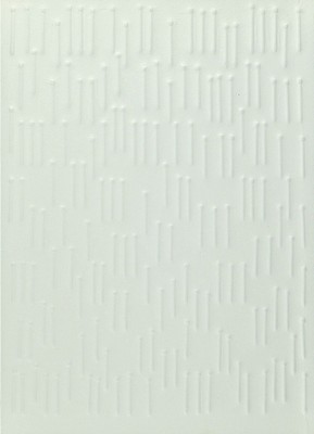 Günther Uecker, geb. 1938, Präge-druck Nägel,handsigniert, rückseitig und dat- 75, ca. 32 x 23 cm, unter Glas, Rahmen: 55 x 45.2 cm