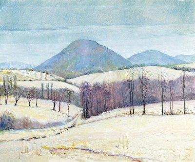 Werner Brand, geb. 1933, Winterlandschaft in der Pfalz, Öl/Lwd, rechts unten signiert und dat. 2019, ca. 70x85cm, R.