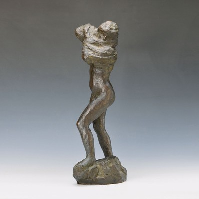 Pablo Serano, 1908 Crivillien-1985 Madrid, verschiedene Arbeiten in New York, Rom und Paris, hier: weiblicher Akt, sich ausziehend, Bronzeskulptur, ...