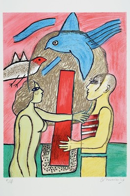 Corneille, 1922-2010, drei Farblithographien, alle handsigniert, alle bez. e.a., Blattgr. ca. 40x30cm, 43x35cm, 50x40cm