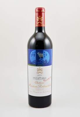 1 Flasche 2008 Chateau Mouton Rothschild, Pauillac, Premier Grand Cru Classe, 75 cl, 13 % Vol., Füllstand: into neck, hervorragender ...