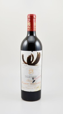 1 Flasche 2007 Chateau Mouton Rothschild, Pauillac, Premier Grand Cru Classe, 75 cl, 13 % Vol., Füllstand: ca. high fill, Etikett fleckig bzw. ...