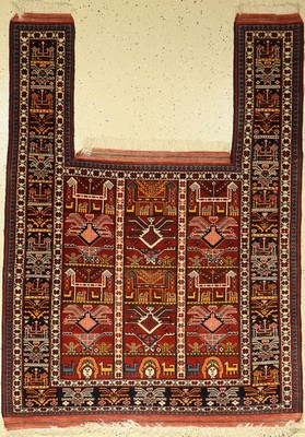 Gouchan Pferdedecke, Persien, ca. 30 Jahre,Wolle auf Wolle, ca. 172 x 124 cm, EHZ: 2-3, (kleines Loch)