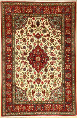 Feiner Ghom Kork, Persien, ca. 30 Jahre, Korkwolle, ca. 217 x 143 cm, EHZ: 2, (fachkundig gereinigt)