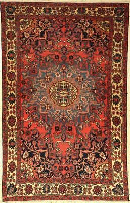 Tafresh alt, Persien, um 1940, Wolle auf Baumwolle, ca. 200 x 126 cm, EHZ: 2-3, (fachkundig gereinigt)