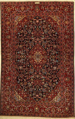 Feiner Keschan Kork "Shadsar" (Signiert), Persien, ca. 50 Jahre alt, Korkwolle, ca. 209 x 133 cm, EHZ: 2 (fachkundig gereinigt), feine ...