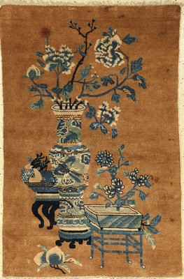 Feiner Peking antik, China, 19.Jhd., Wolle auf Baumwolle, ca. 136 x 89 cm, Dekorativ, selten, EHZ: 2-3