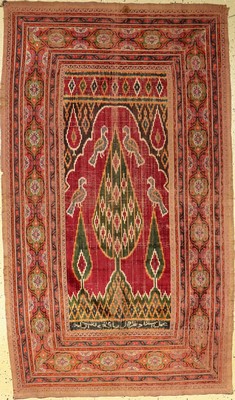 Yazd "Samt-Textil" antik, Persien, um 1890,Samt, ca. 188 x 112 cm, Zypresse, EHZ: 4-5