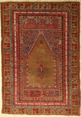 Mudjur "Gebetsteppich" antik, Anatolien, 19.Jhd., Wolle auf Wolle, ca. 173 x 123 cm, EHZ: 4-5