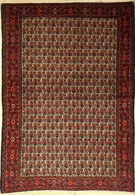 Feiner Senneh alt, Persien, ca. 60 Jahre, Wolle auf Baumwolle, ca. 205 x 145 cm, EHZ: 2-3