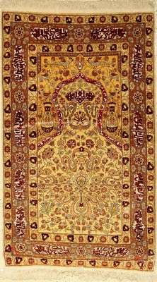 Seiden Hereke alt, Türkei, um 1950, Seide mit Metall, ca. 124 x 74 cm, EHZ: 2-3
