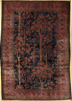 Seltener Keschan "Tavusian" antik (Us Re-Import) "Signiert", Persien, um 1900, Korkwolle, ca. 291 x 208 cm, EHZ: 4-5 (Risse, ...