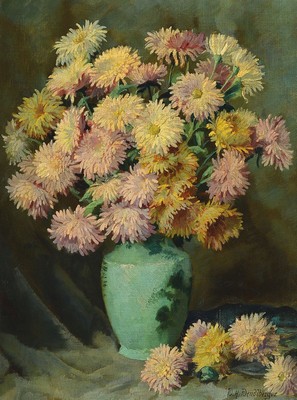 Wenzel Hermann Wendlberger, 1882-1945, Stillleben mit Astern, Öl/Lwd, rechts unten signiert, ca. 60x47cm/74x61cm, R.