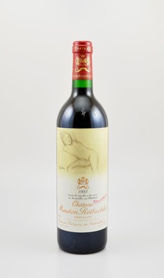 1 Flasche 1993 Chateau Mouton Rothschild, Pauillac, Premier Grand Cru Classe, ca. 75 cl, 12,5 % Vol., Füllstand: into neck, sehr guter ...