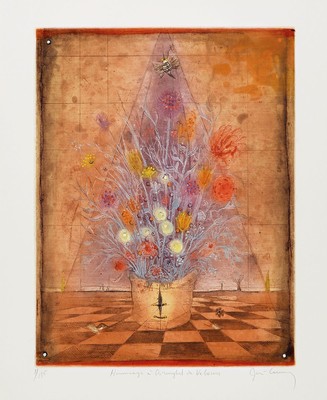 René Carcan, 1925-1993 Brüssel, Schüler von Johnny Friedländer, hier: Hommage a Breughel, Farbradierung, handsigniert, num. 9/135, ca. 36x27cm, ...