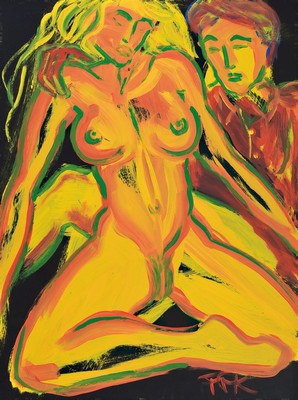 Felix Samuel Pfefferkorn, 1945 Berlin-1980, bekannter Vertreter der Berliner Wilden, hier:Desire, Acryl auf Hartfaser, rechts unten monogrammiert, ...