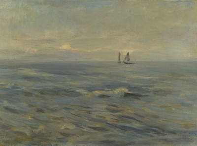 Anton Rudolf Mauve, 1876-1962, Segelboote auf dem Meer, Öl/Lwd, rechts unten signiert, ca. 51x71cm, R. ca. 63x83cm