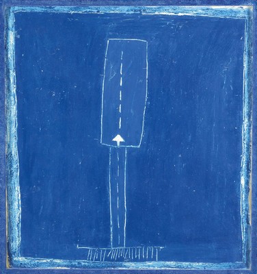 Sofia Galanou, zeitgenössische griechische Künstlerin, Ohne Titel, Farbpigmente und Leim auf Lwd, rechts unten signiert, ca. 58x54cm, u.Gl., R. ca. ...