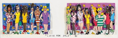 James Rizzi, 1950-2011, Love for sale, 3D-Konstruktion, handsign., dat. 99/350, dat. 90, unter Glas gerahmt, gesamt ca. 19x25 cm