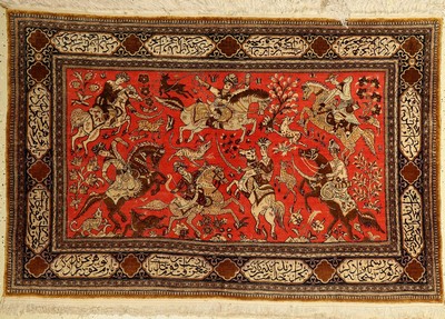 Seiden Ghom alt, Persien, ca. 50 Jahre, reine Naturseide, ca. 165 x 111 cm, EHZ: 2