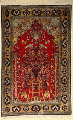 Seiden Ghom alt, Persien, ca. 40 Jahre, reine Naturseide, ca. 167 x 100 cm, EHZ: 2-3
