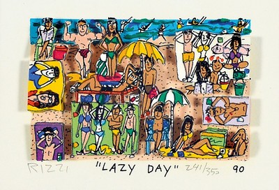 James Rizzi, 1930-2011, "Lazy Day", 3D-Konstruktion, handsign., num.241/350, dat. 90, 28x30 cm