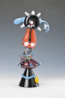 Otmar Alt, geb. 1940, Glas Objekt "Fräulein vom Mond", Auflage 99, num. 75/99 , sign., inkl. Zertifikat, H. 40 cm