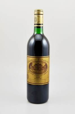 1 Flasche 1989 Chateau Batailley, Pauillac, Grand Cru Classe, ca. 75 cl, 13 % Vol., Füllstand: top shoulder, guter Erhaltungszustand, unverkostet, ...