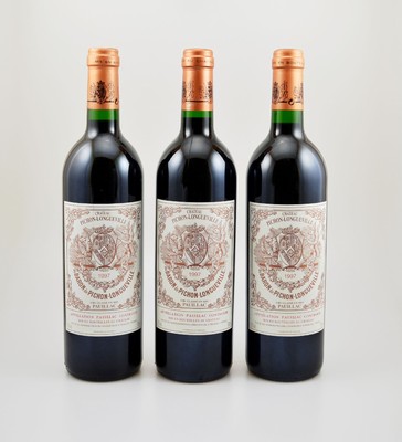 3 Flaschen 1997 Pichon-Longueville Baron de Pichon Longueville, Pauillac, Grand Cru Classe, je ca. 75 cl, 75 cl, 13 % Vol., Füllstände: je ca. into ...