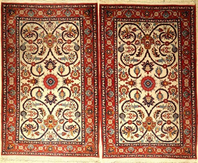 1 Paar Nadjafabad alt, Persien, um 1950, Wolle auf Baumwolle, ca. 162 x 103 cm, EHZ: 3