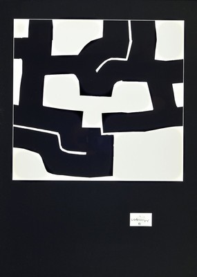 Eduardo Chillida, 1924-2002, Siebdruck, handsigniert, Blattgröße 64 x 42 cm, Hrsg. Galerie Maeght Paris, unter Glas, Rahmen, 72 x 52 cm