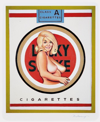 Mel Ramos, geb. 1935, Offsetlitho, nur wenige handsignierte Exemplare, "Lucky Luke Blonde" , aus dem Jahre 2010, 57 x 46 cm, 87 x 67 cm