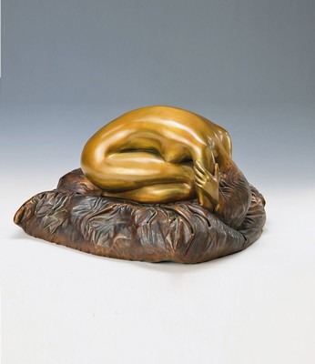 Bruno Bruni, 1935 in Gradara, "Träumende", sign., num.44/99, dat. 2000, ca. 25x46 cm