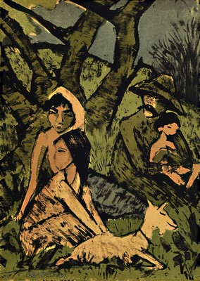 Otto Müller, 1874-1930, Mappe Zigeuner, Konvolut aus 4 Blätter, Verlag der Kunst Dresden, ca. 40x29,5 cm