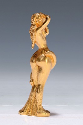Ernst Fuchs, 1930 Wien-2015, Frau Lot, goldfarbener Metallguß, sign., num. 17, H. 10 cm