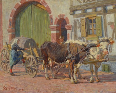 Heinrich Strieffler, 1872 Neustadt-1949 Landau, Studium an der Akademie München bei Strähuber, von Hackl, Raab, Hoecker und Franz von Stuck, hier: ...