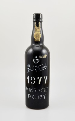 1 Flasche 1977 Real Vinicola Vintage Port, ca. 75 cl, 20 % Vol., guter Erhaltungszustand, unverkostet