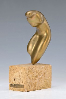 Marcel Guguianu, 1922 Barlad Rumänien-2012, Salomeia, Bronzeskulptur, H. ca. 14cm, Steinsockel, Gesamth. ca. 20cm, mit Zertifikat