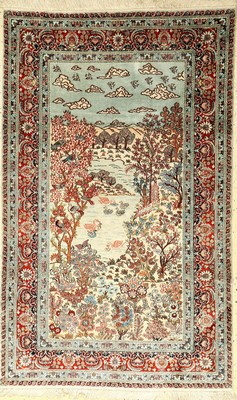 China Seide, ca. 40 Jahre, reine Naturseide, ca. 154 x 94 cm, EHZ: 2