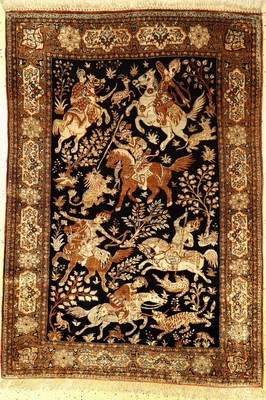 Seiden Ghom alt, Persien, ca. 50 Jahre, reine Naturseide, ca. 151 x 109 cm, EHZ: 2