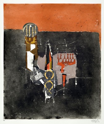 Johnny Friedländer, 1912-1992, Sur les fleurs V, Farbradierung von 1977, handsigniert, bez.: e.a., ca. 50x42cm, u.Gl., R. ca. 77x57cm