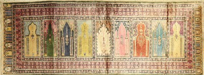 Kaisery Flosh alt, Türkei, um 1940, Floshseide, ca. 224 x 84 cm, EHZ: 3 Fleck